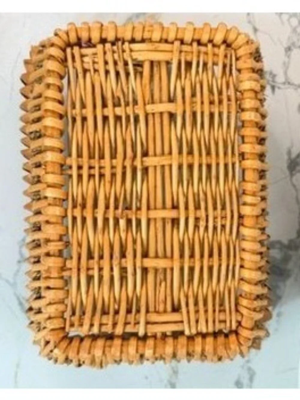 Vintage Hand Woven Splint Wood Porcupine Twist Gathering Basket Boho Rustic